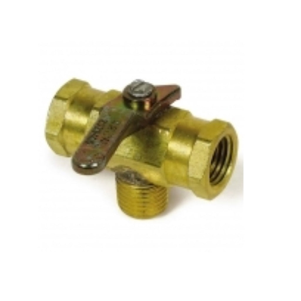 Three Way Brass Ball Valve Male In x Dual Female Out