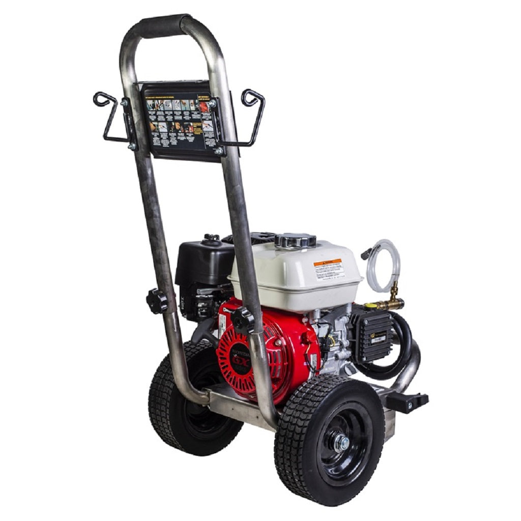 BE PE-2565HWSGENSP 2500psi 3.0gpm Honda Direct Drive Gas Pressure Washer Stainless Frame General Pump