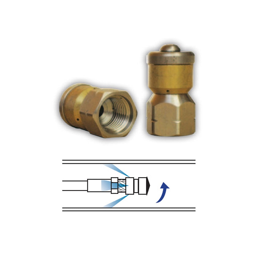 Sewer Jetting &quot;Rotary&quot; Nozzle - 3 Rotating Back Jets 4000psi