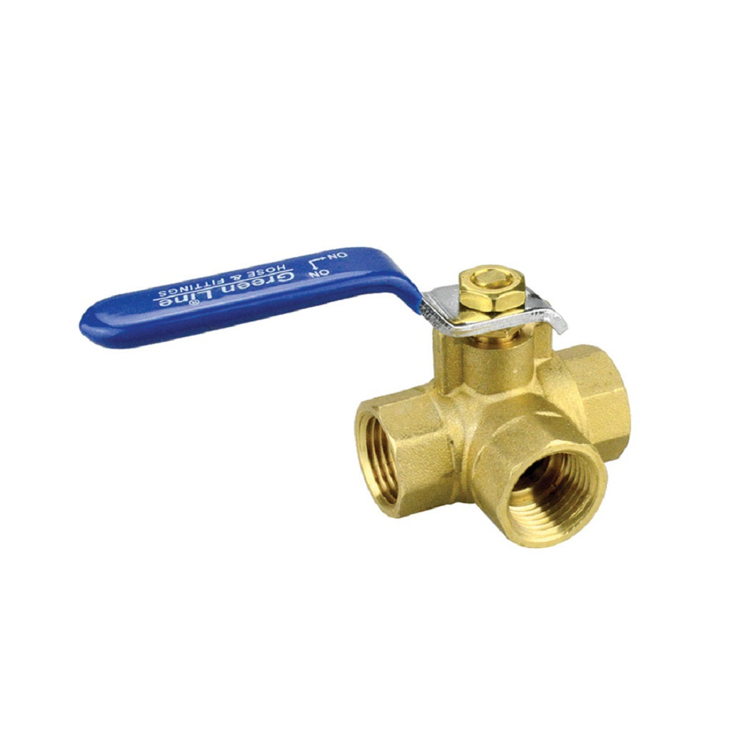 Three Way Brass Ball Valve 400psi WOG 150psi Steam